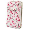 4U Cavaldi Bílo-růžová květovaná peněženka s kapsou na telefon M827