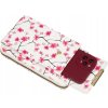 4U Cavaldi Bílo-růžová květovaná peněženka s kapsou na telefon M827