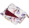 4U Cavaldi Bílo-fialová květovaná prošívaná peněženka s odnímatelným popruhem M825