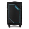 SOLIER černo-tyrkysový cestovní kufr SOFTFLEX vel. M