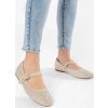 Béžové dámské balerínky s cvočky