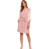 Růžový bambusový župan s průsvitnými rukávy