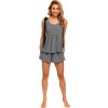 Šedé krátké pyžamo se zavazováním na ramenou