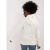 Bílá dámská mikina s kapucí a klokaní kapsou