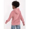 Růžová dámská mikina s kapucí a klokaní kapsou