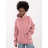 Růžová dámská mikina s kapucí a klokaní kapsou