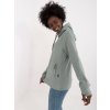 Pistáciová dámská mikina s kapucí a klokaní kapsou