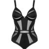 Černé body s ozdobnými vsadkami Obsessive Chic Amoria Teddy