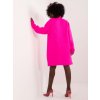 Neonově růžové volné rolákové šaty