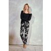 Černé pyžamo se vzorovanými kalhotami Taro Charlotte