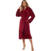 Jemný hřejivý dlouhý župan L&L Camelia (Barva vínová, Velikost 3XL)