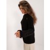 Černý copánkový svetr s výkroji (Velikost ONE SIZE)