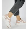 Bílo-pudrové sneakersy dámské na platformě