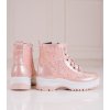 Růžové dívčí kotníkové boty se třpytkami (Velikost 26)