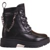 Černé dívčí kotníkové boty s řetízkem
