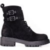 Černé šněrovací kotníkové boty s přezkami