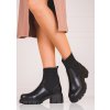 Dámské černé kotníkové boty s pružným svrškem