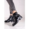 Černé kotníkové boty workery s přezkami