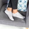 Bílo-stříbrné dámské bambusové kotníkové ponožky Art.100
