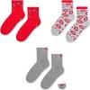 Šedo-červený dámský box ponožek Love - 3 páry Art.133
