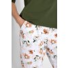 Khaki pyžamo s květovanými kalhotami Jadore