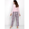 Růžové kárované pyžamo Miracle