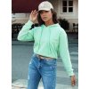 Mintová crop mikina s kapucí TRENDHOOD