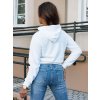 Bílá crop mikina s kapucí TRENDHOOD