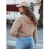 Béžová crop mikina s kapucí TRENDHOOD
