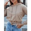 Béžová crop mikina s kapucí TRENDHOOD
