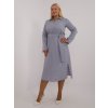 Šedé bavlněné plus size šaty