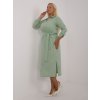 Světle zelené bavlněné plus size šaty