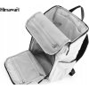 Světle šedý multifunkční batoh na kočárek Himawari s přihrádkou na notebook
