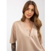 (Vel. ONE SIZE) Béžová souprava halenky a kraťasů