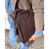MAZZINI Tmavě hnědá dámská kožená shopper kabelka