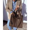 MAZZINI Tmavě hnědá dámská kožená shopper kabelka