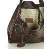 MAZZINI Tmavě hnědá dámská kožená shopper kabelka