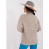 Světle šedý copánkový svetr s rolákem