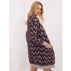 Tmavě fialový dámský vzorovaný kardigan bez zapínání