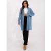 Modrý pletený kardigan s kapsami