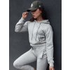 Světle šedá crop mikina s kapucí TRENDHOOD