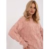 Světle růžový dámský oversize svetr