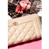 Rovicky béžová velká prošívaná peněženka na zip V407 (Velikost ONE SIZE)