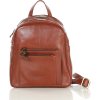 MARCO MAZZINI Hnědý malý kožený batoh s kapsami