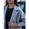 Modro-šedý dámský kabát z alpaky RITA II (Velikost ONE SIZE)