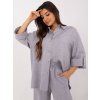 Šedý letní komplet oversize košile a kalhot