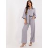 Šedý letní komplet oversize košile a kalhot