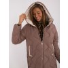 Hnědá dámská přechodová bunda s kapucí (Velikost M)