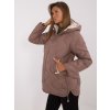 Hnědá dámská přechodová bunda s kapucí (Velikost M)