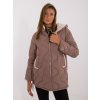 Hnědá dámská přechodová bunda s kapucí (Velikost M)